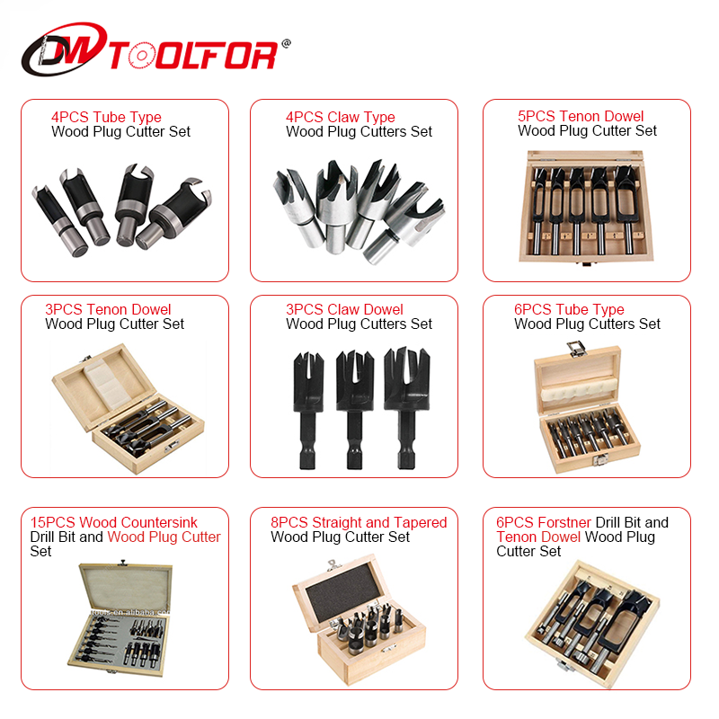 8 Stück Rundrohr-Holzstopfen-Lochschneider-Bohrer-Sets